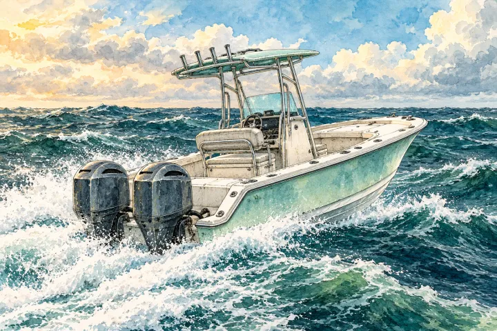 Deep-V offshore boat