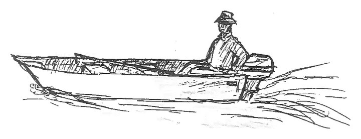Doc Brown in his skiff