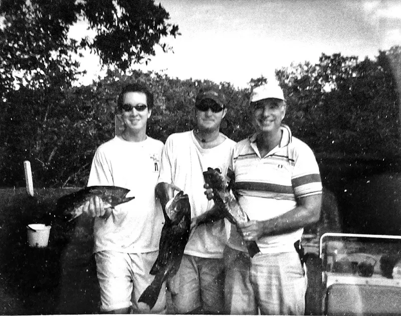 Three anglers, from the dedication page of the book