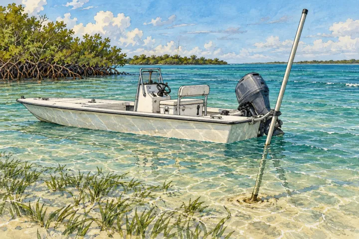Shallow-water anchors and stakes